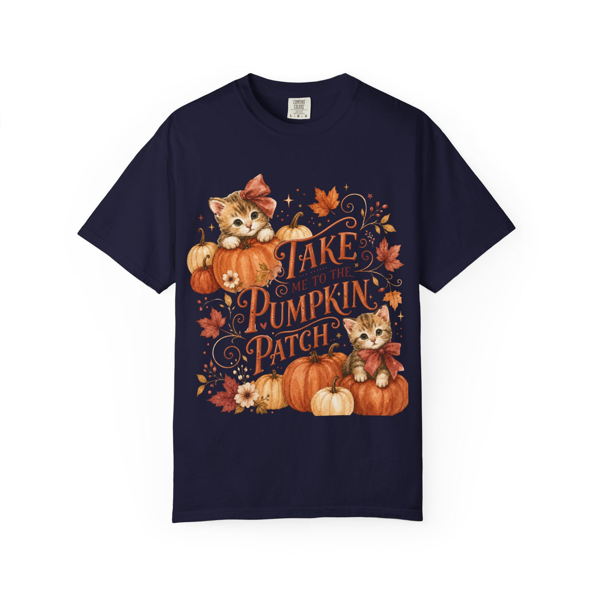 Take Me to the Pumpkin Patch T-shirt | Kittens, Pumpkins, Fall Leaves