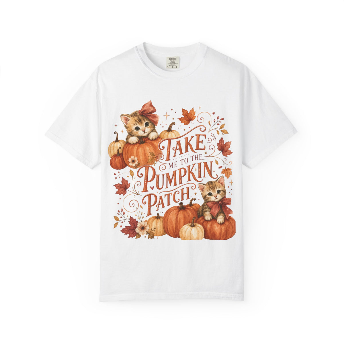 Take Me to the Pumpkin Patch T-shirt | Kittens, Pumpkins, Fall Leaves