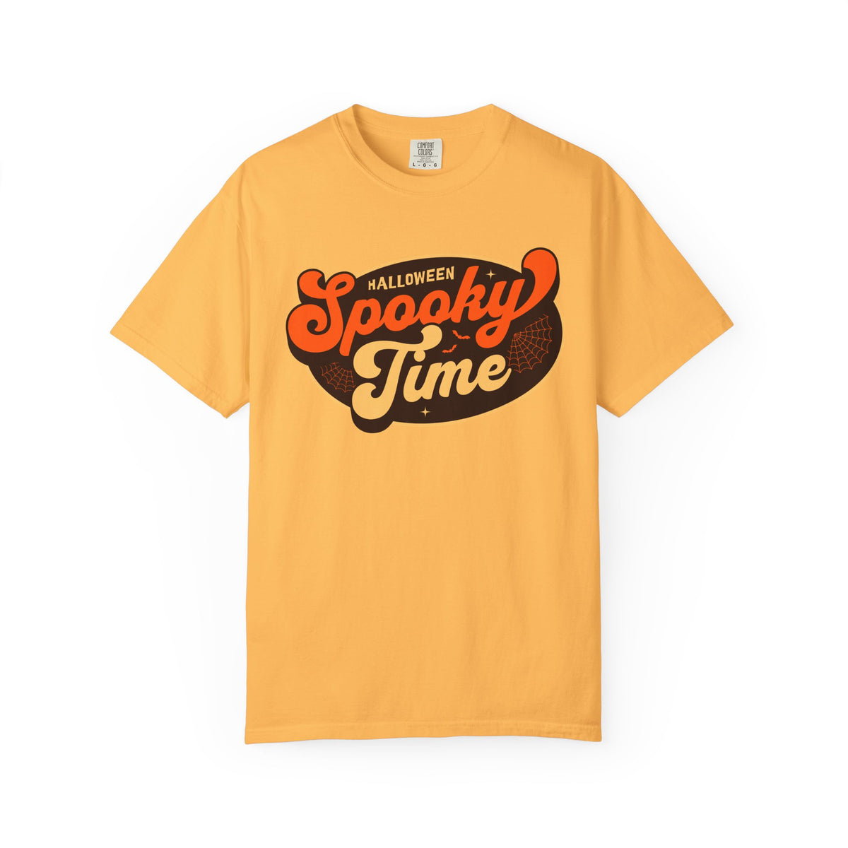 Spooky Time Halloween graphic T-shirt | retro orange script design