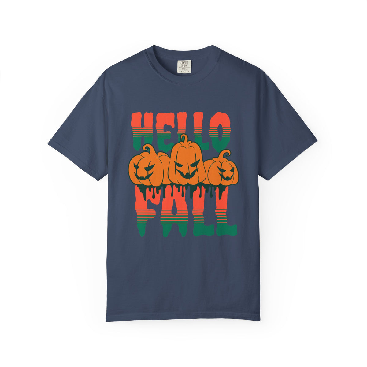 Hello Fall Pumpkins T-Shirt | Halloween Autumn Pumpkin Graphic