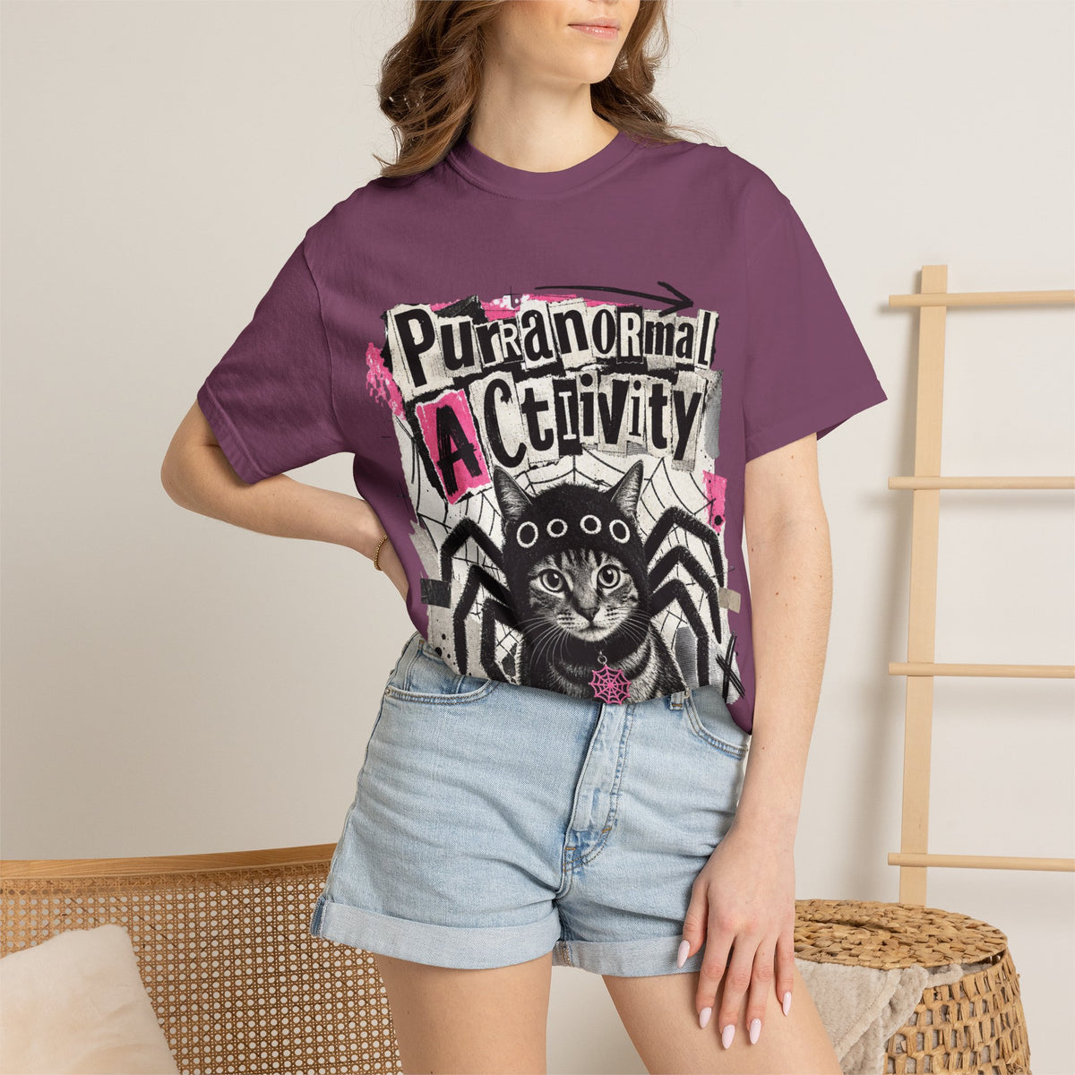 Purranormal Activity Cat Spider T-shirt | Halloween Graphic Tee