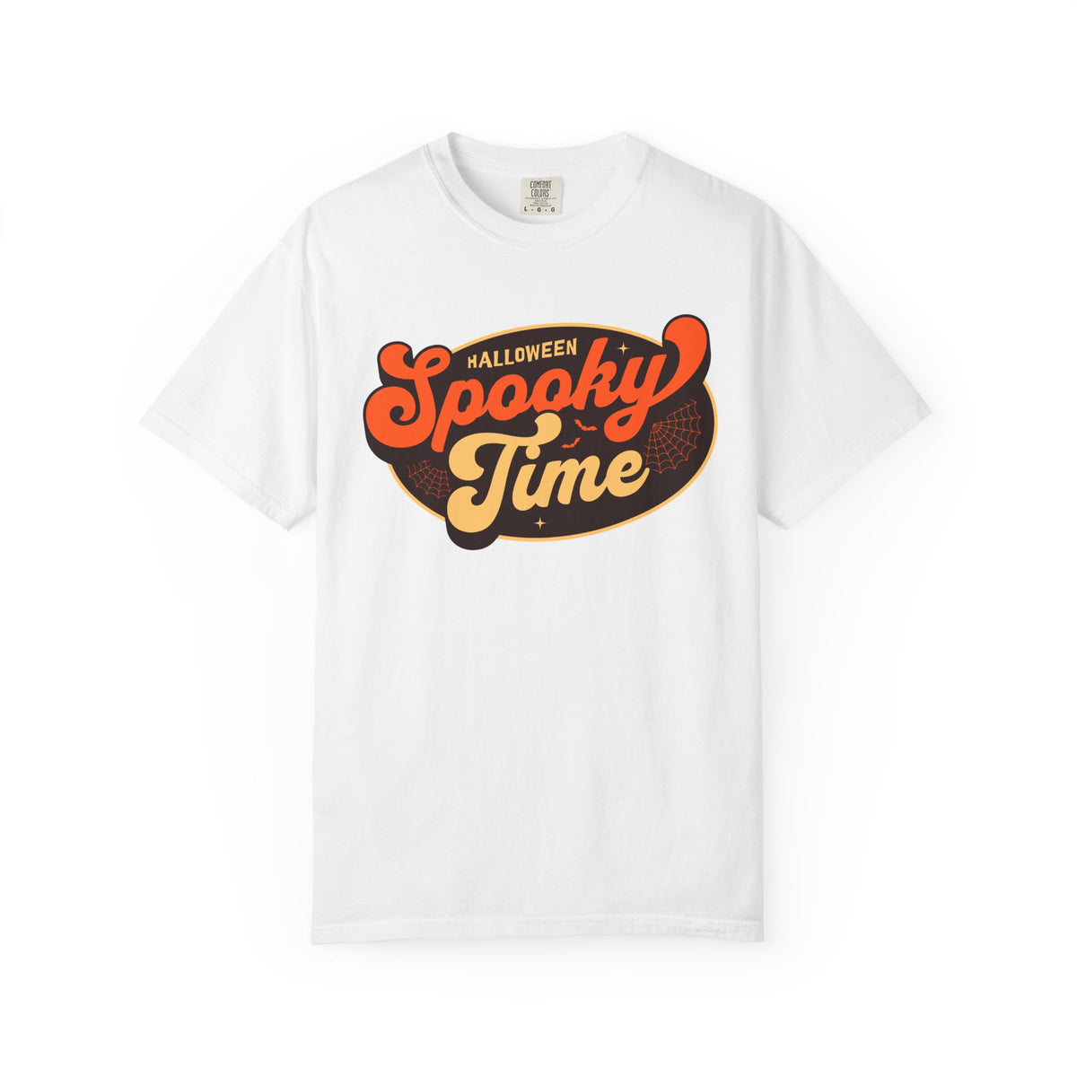 Spooky Time Halloween graphic T-shirt | retro orange script design