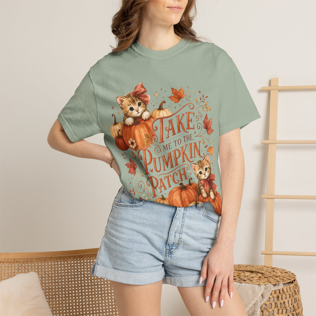 Take Me to the Pumpkin Patch T-shirt | Kittens, Pumpkins, Fall Leaves