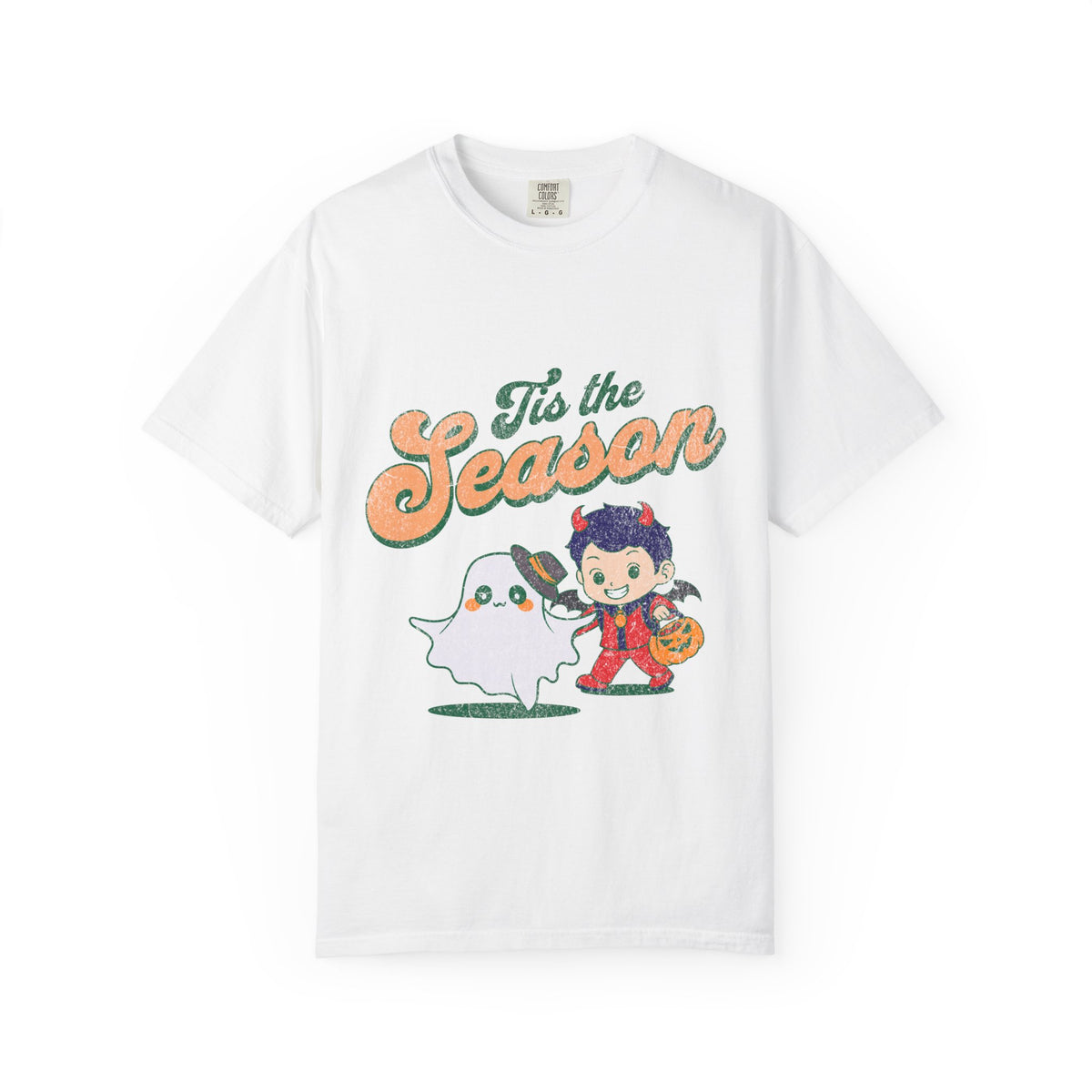 Tis the Season Halloween Ghost T-shirt | Cute Trick-or-Treat Kid Design