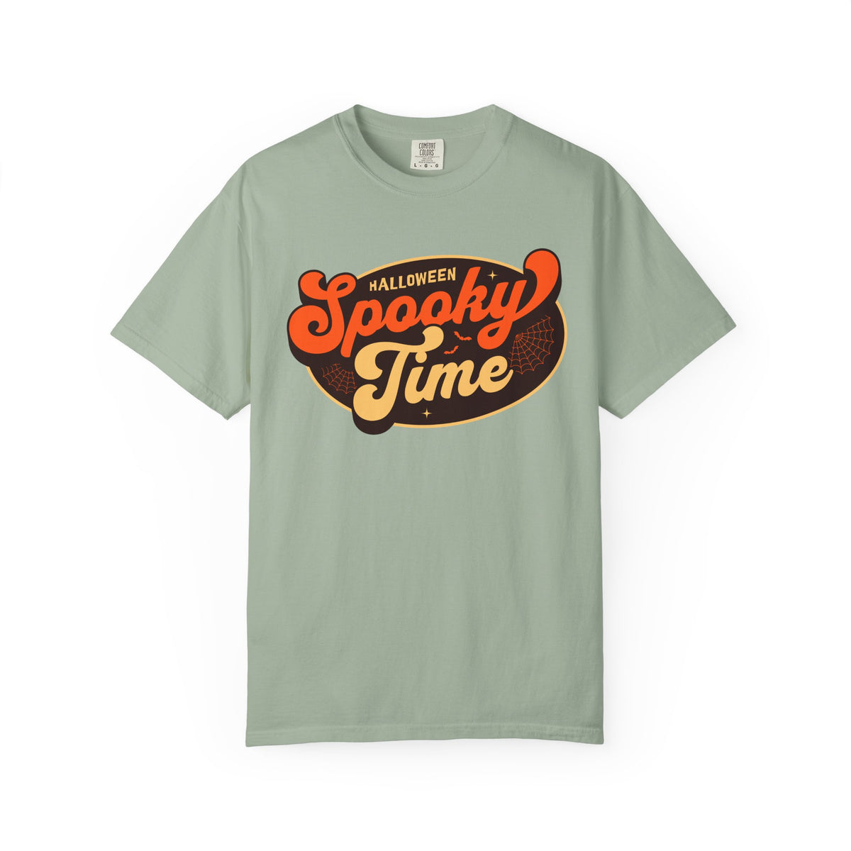 Spooky Time Halloween graphic T-shirt | retro orange script design