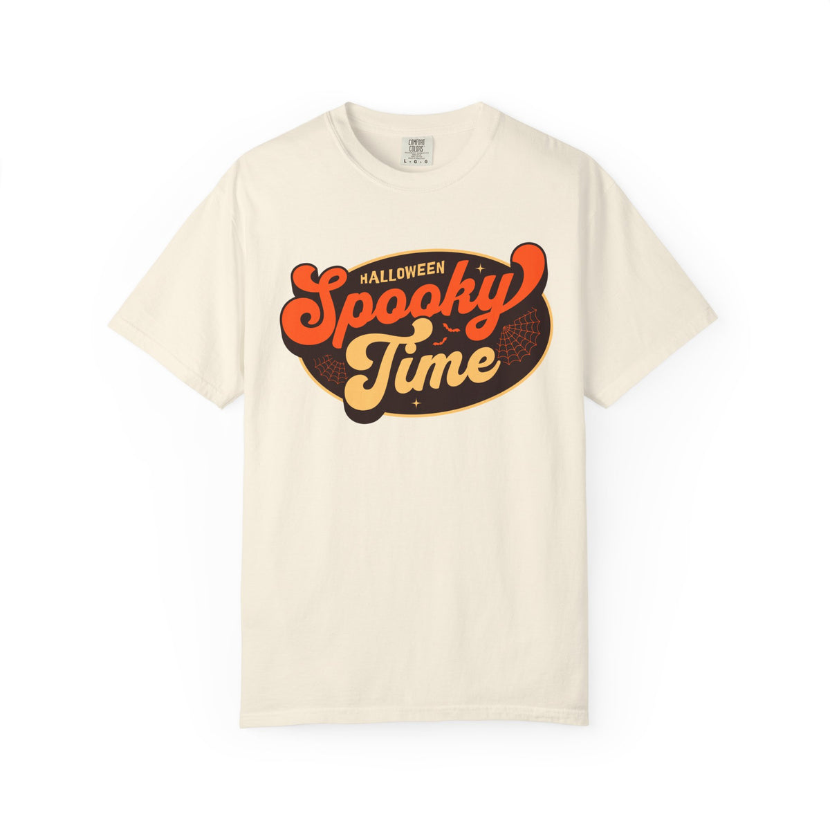Spooky Time Halloween graphic T-shirt | retro orange script design