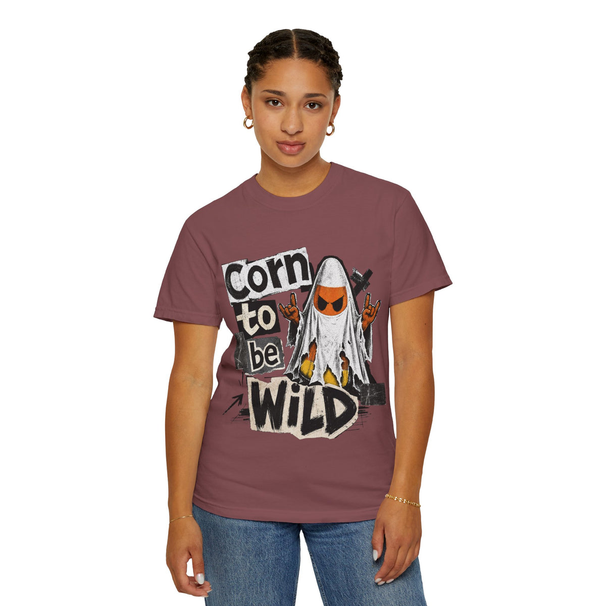 Corn to Be Wild T-shirt | Corn Cob Ghost Graphic Tee, Halloween Punk