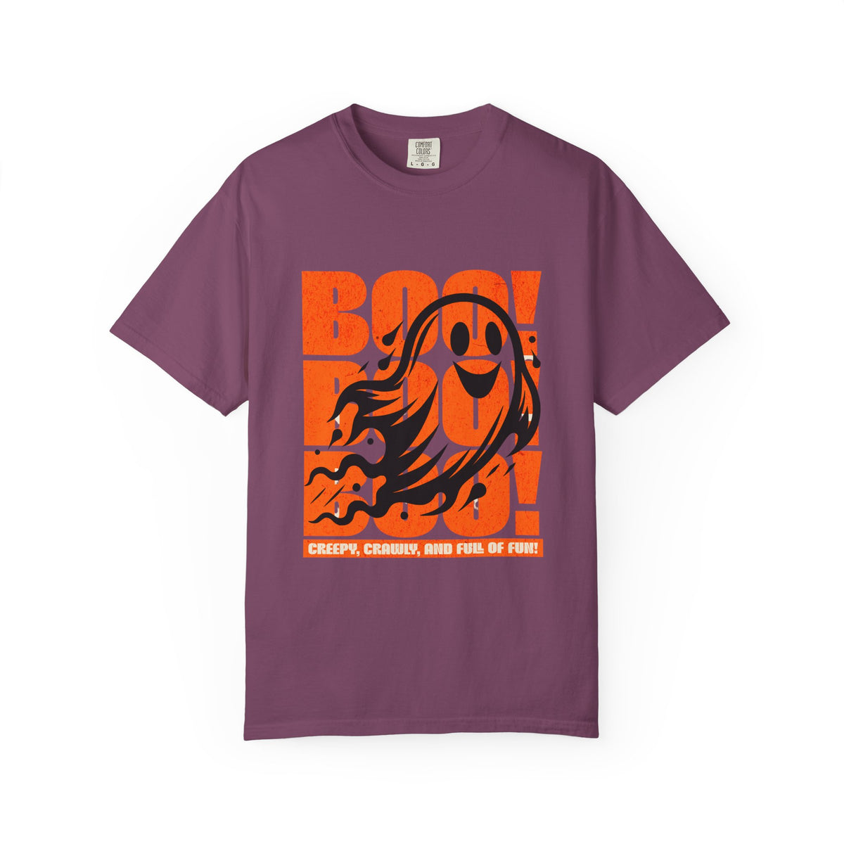 Boo Ghost Graphic T-shirt | Halloween Orange Retro Print