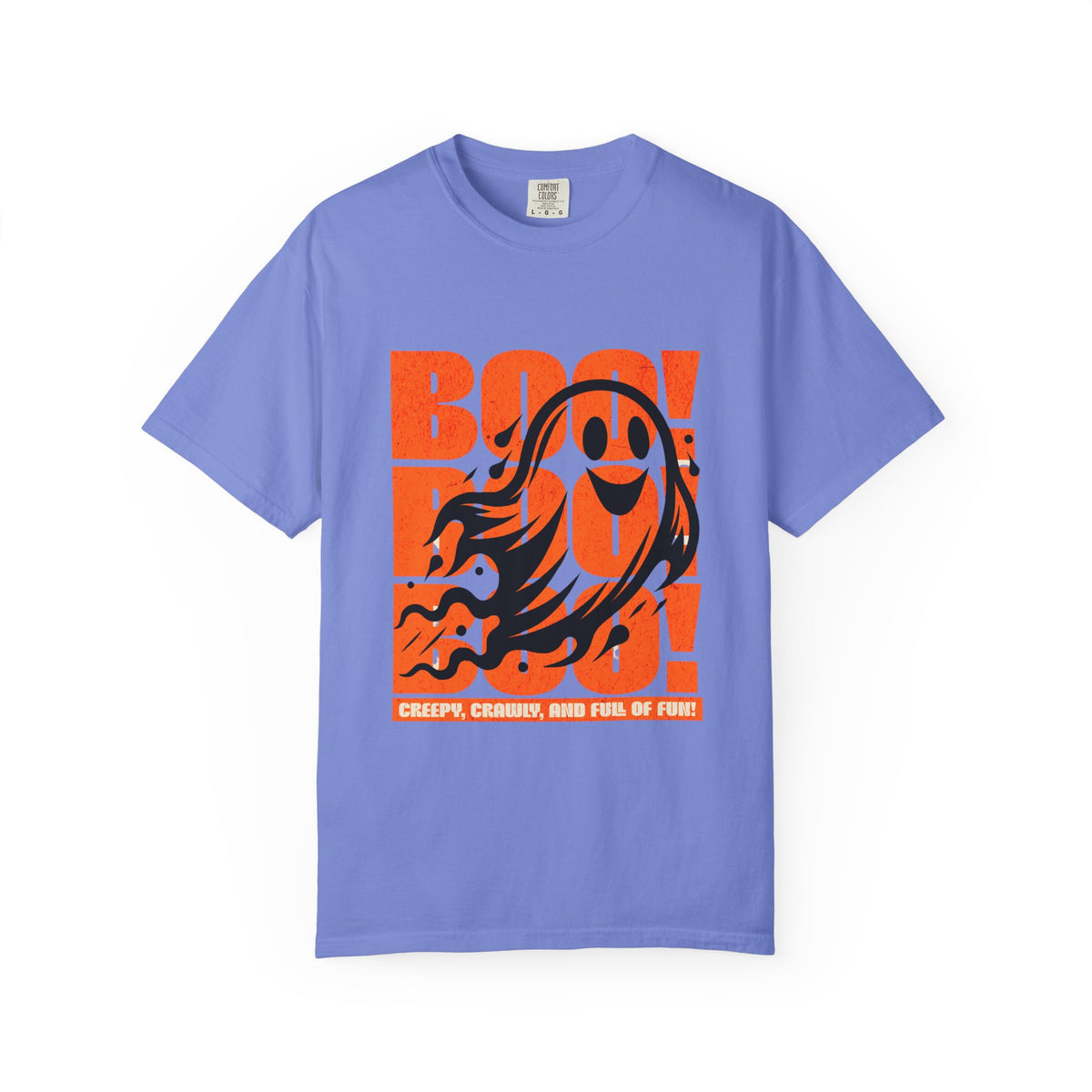 Boo Ghost Graphic T-shirt | Halloween Orange Retro Print