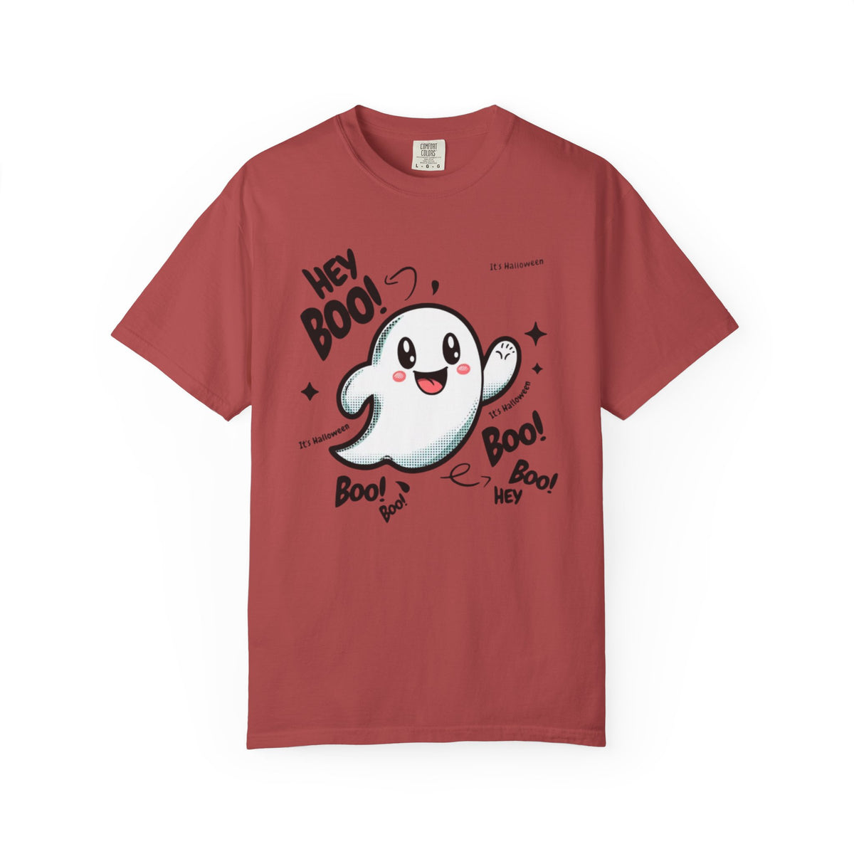 Cute Cartoon Ghost Hey Boo T-shirt | Halloween Cute Ghost Tee