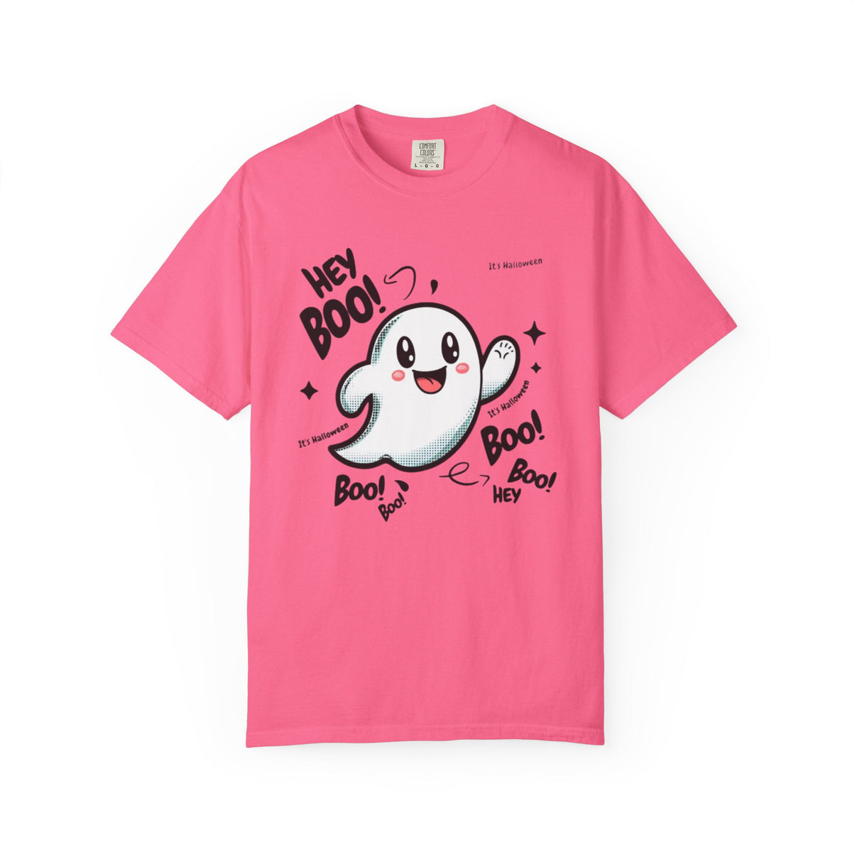 Cute Cartoon Ghost Hey Boo T-shirt | Halloween Cute Ghost Tee