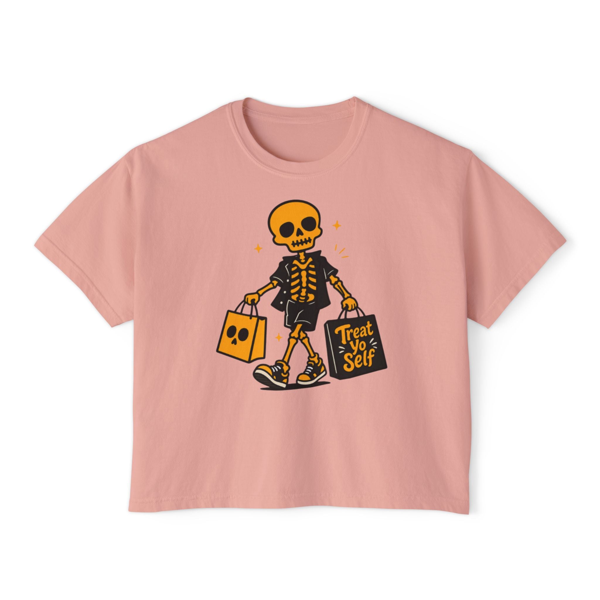 Skeleton Trick-or-Treating Tee | Treat Yo Self Halloween Shirt