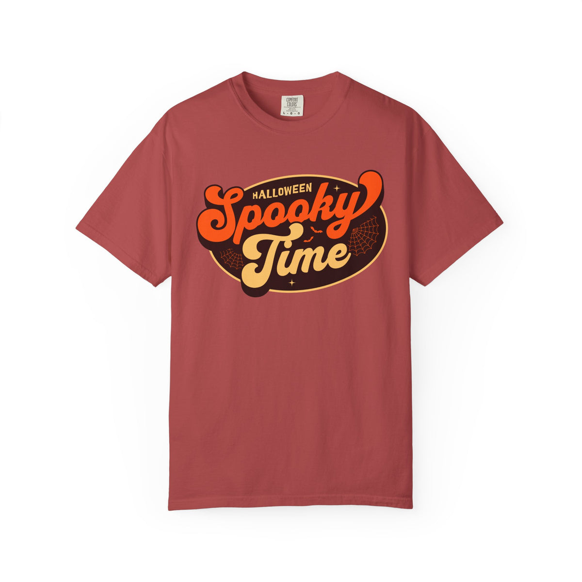Spooky Time Halloween graphic T-shirt | retro orange script design