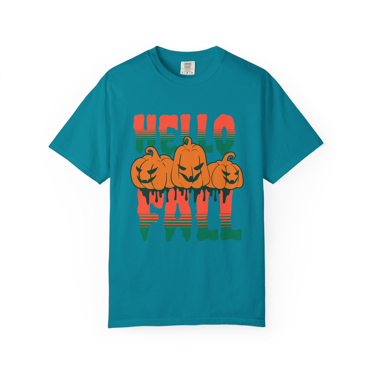 Hello Fall Pumpkins T-Shirt | Halloween Autumn Pumpkin Graphic