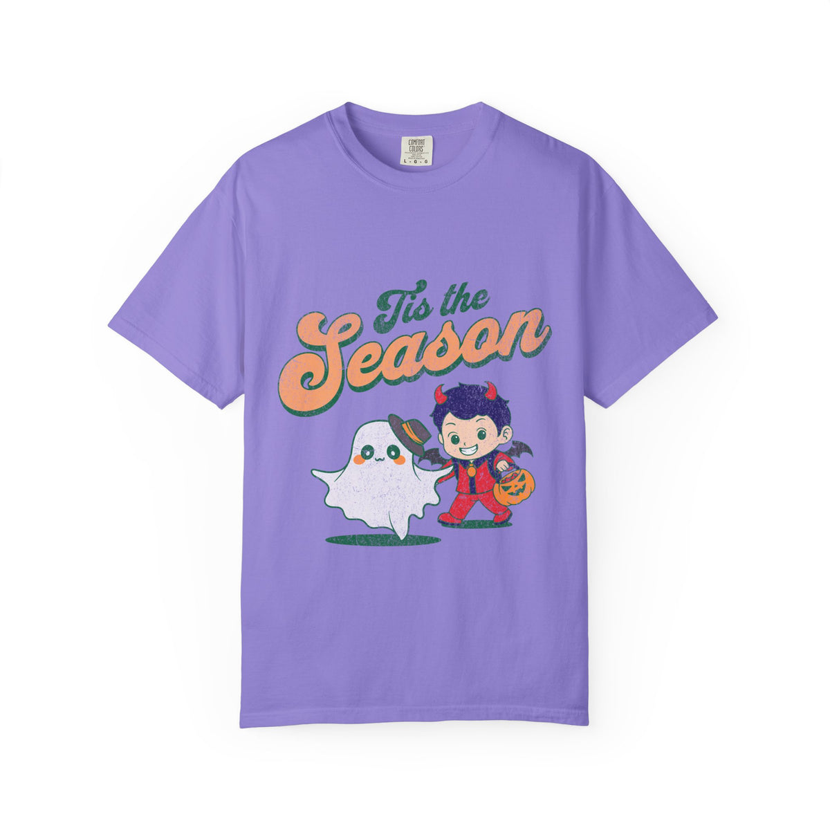 Tis the Season Halloween Ghost T-shirt | Cute Trick-or-Treat Kid Design