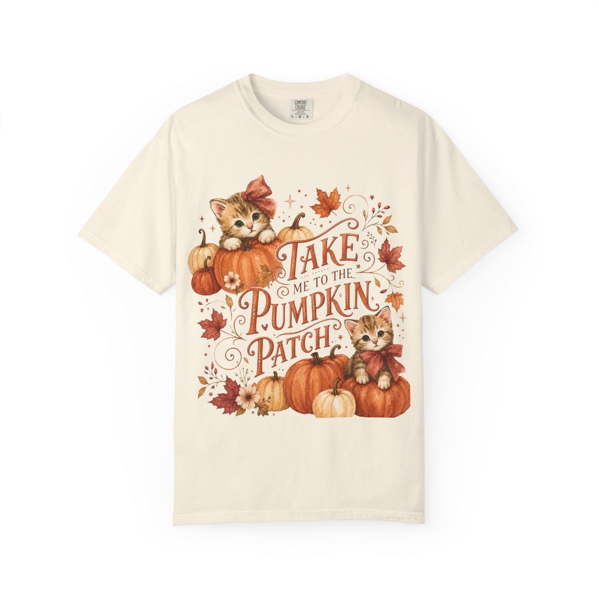 Take Me to the Pumpkin Patch T-shirt | Kittens, Pumpkins, Fall Leaves