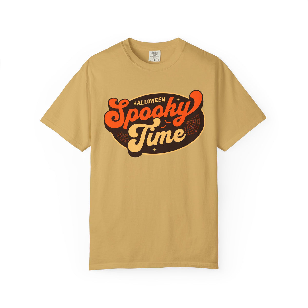 Spooky Time Halloween graphic T-shirt | retro orange script design