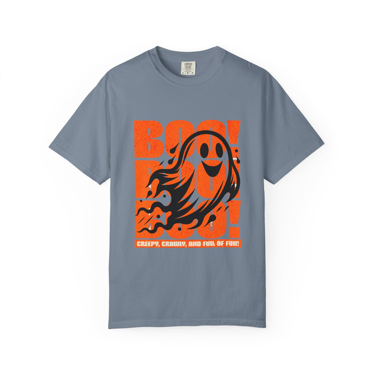 Boo Ghost Graphic T-shirt | Halloween Orange Retro Print