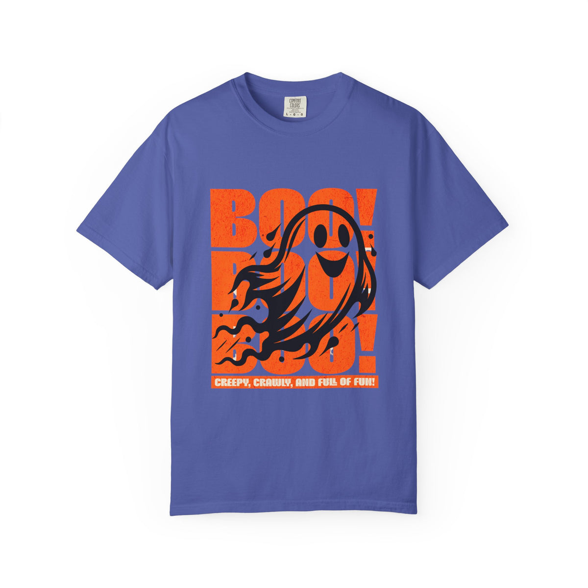 Boo Ghost Graphic T-shirt | Halloween Orange Retro Print