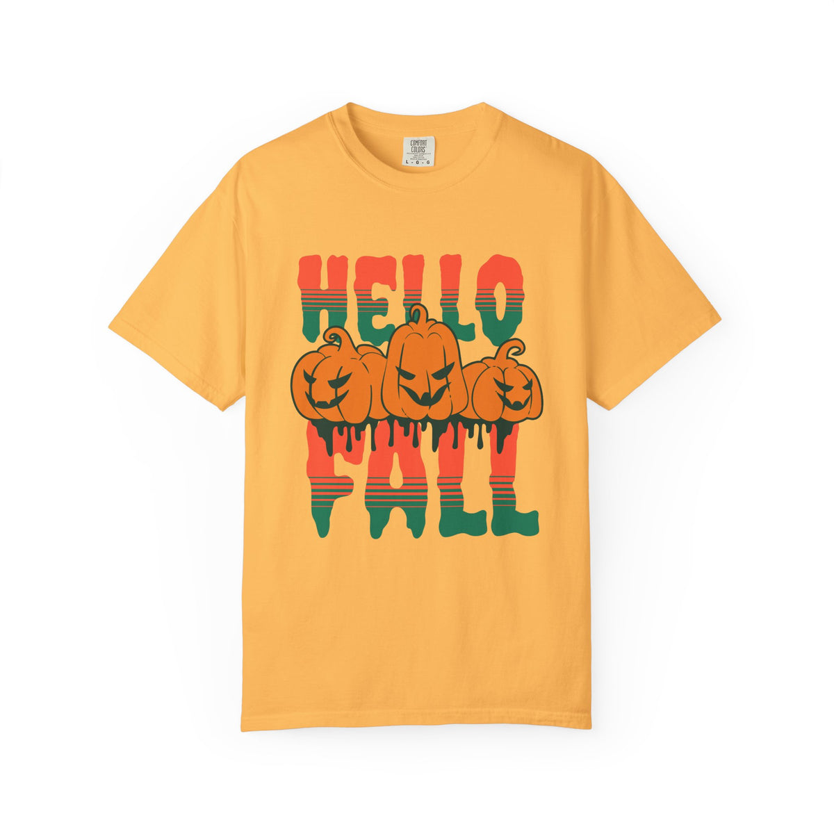 Hello Fall Pumpkins T-Shirt | Halloween Autumn Pumpkin Graphic