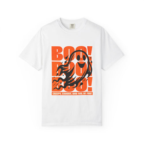 Boo Ghost Graphic T-shirt | Halloween Orange Retro Print