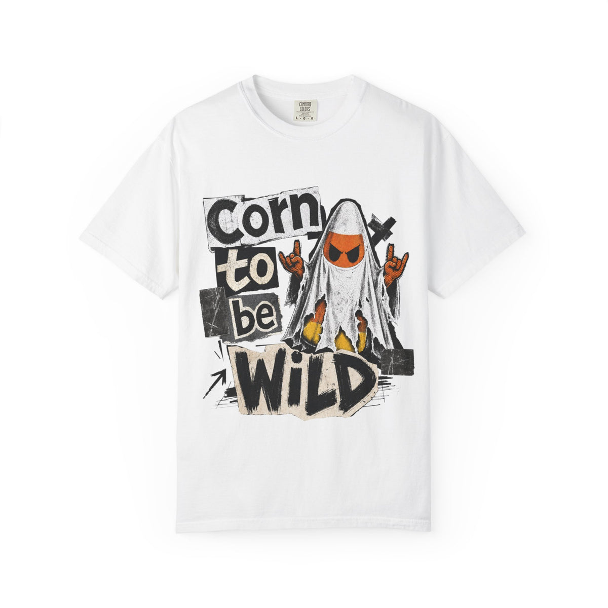 Corn to Be Wild T-shirt | Corn Cob Ghost Graphic Tee, Halloween Punk