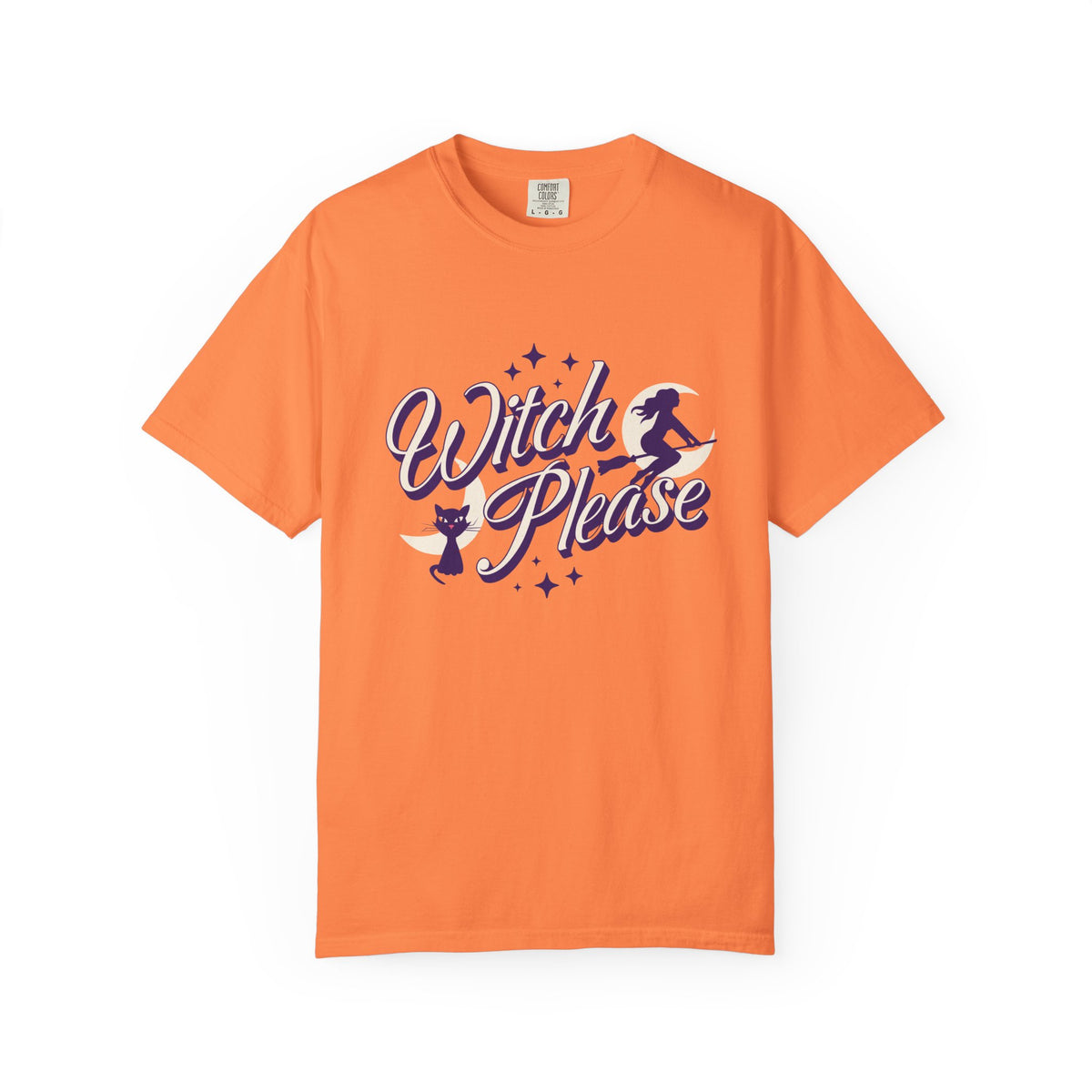 Witch Please T-shirt | Halloween Witch Graphic Tee, Orange Cotton