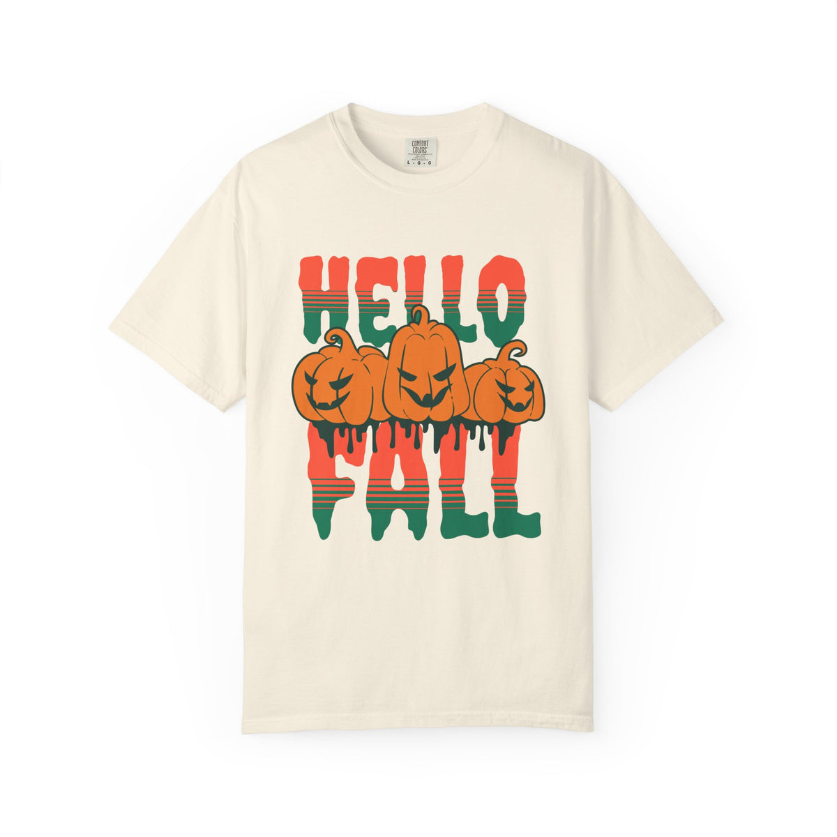 Hello Fall Pumpkins T-Shirt | Halloween Autumn Pumpkin Graphic