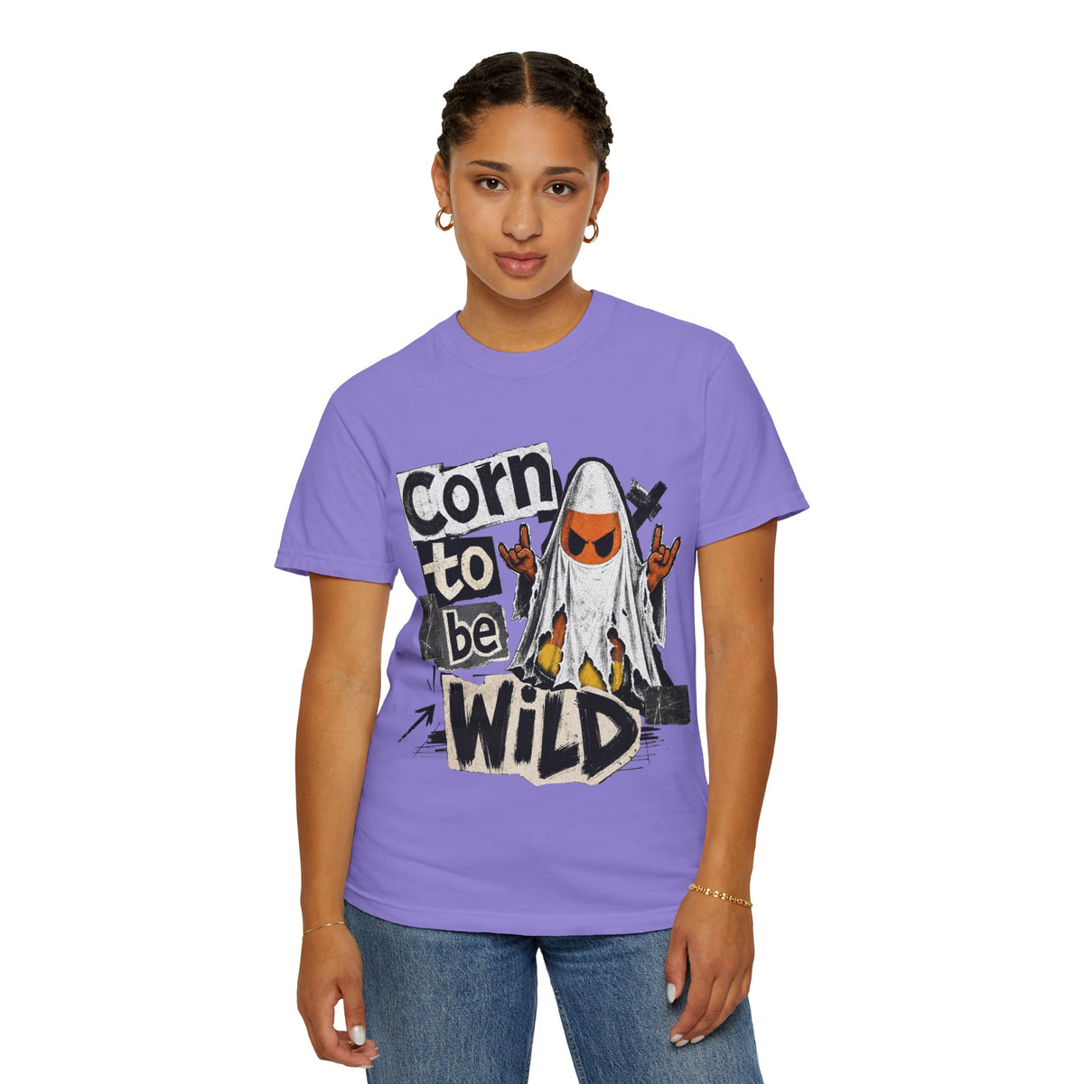 Corn to Be Wild T-shirt | Corn Cob Ghost Graphic Tee, Halloween Punk