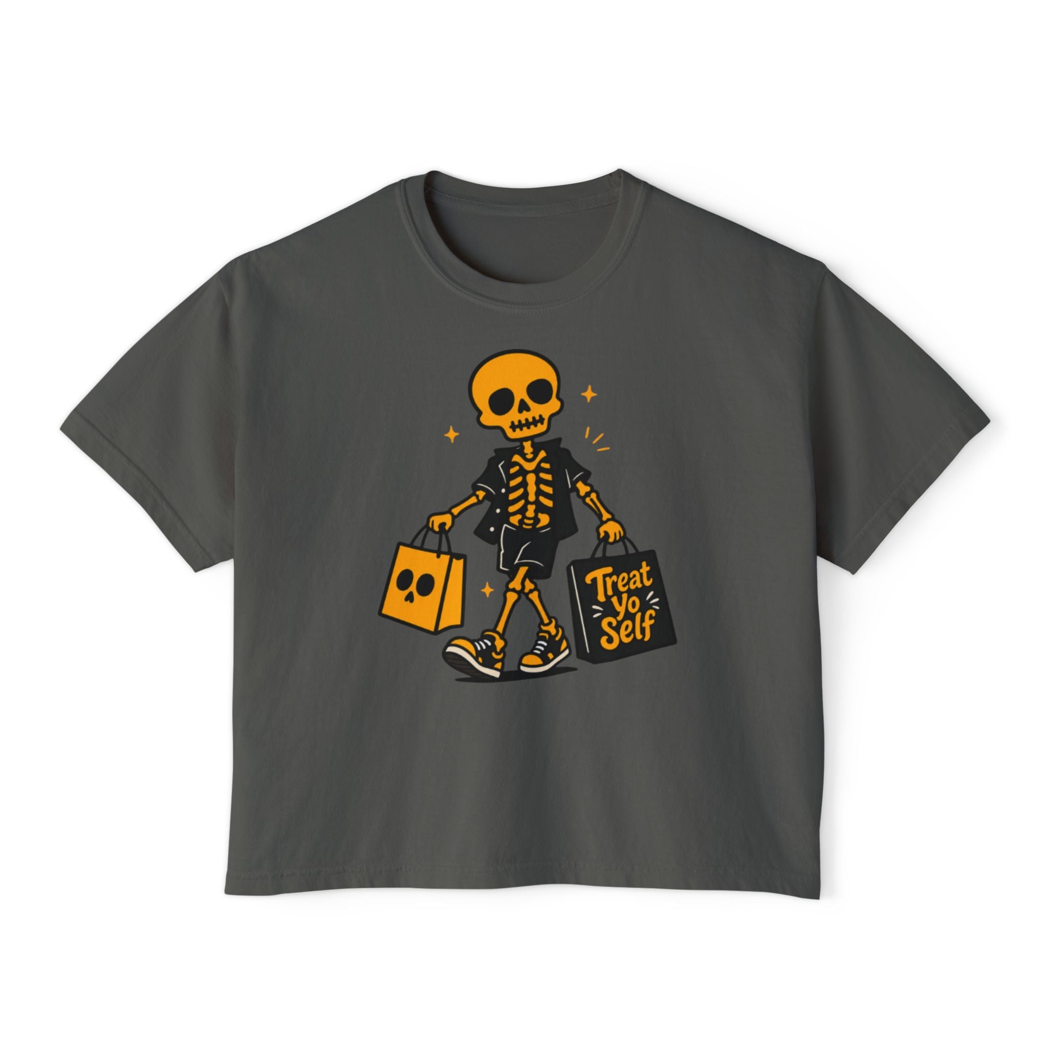 Skeleton Trick-or-Treating Tee | Treat Yo Self Halloween Shirt