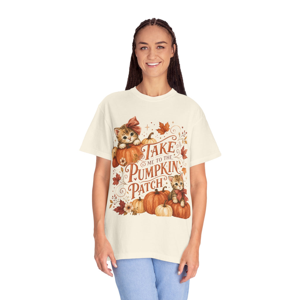 Take Me to the Pumpkin Patch T-shirt | Kittens, Pumpkins, Fall Leaves