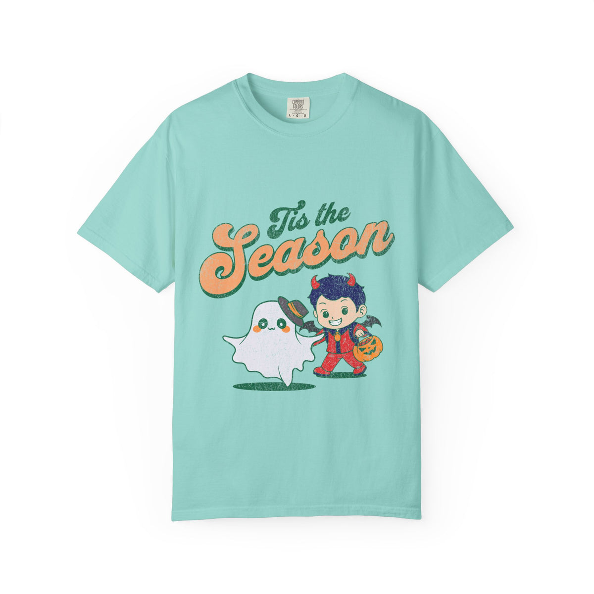 Tis the Season Halloween Ghost T-shirt | Cute Trick-or-Treat Kid Design