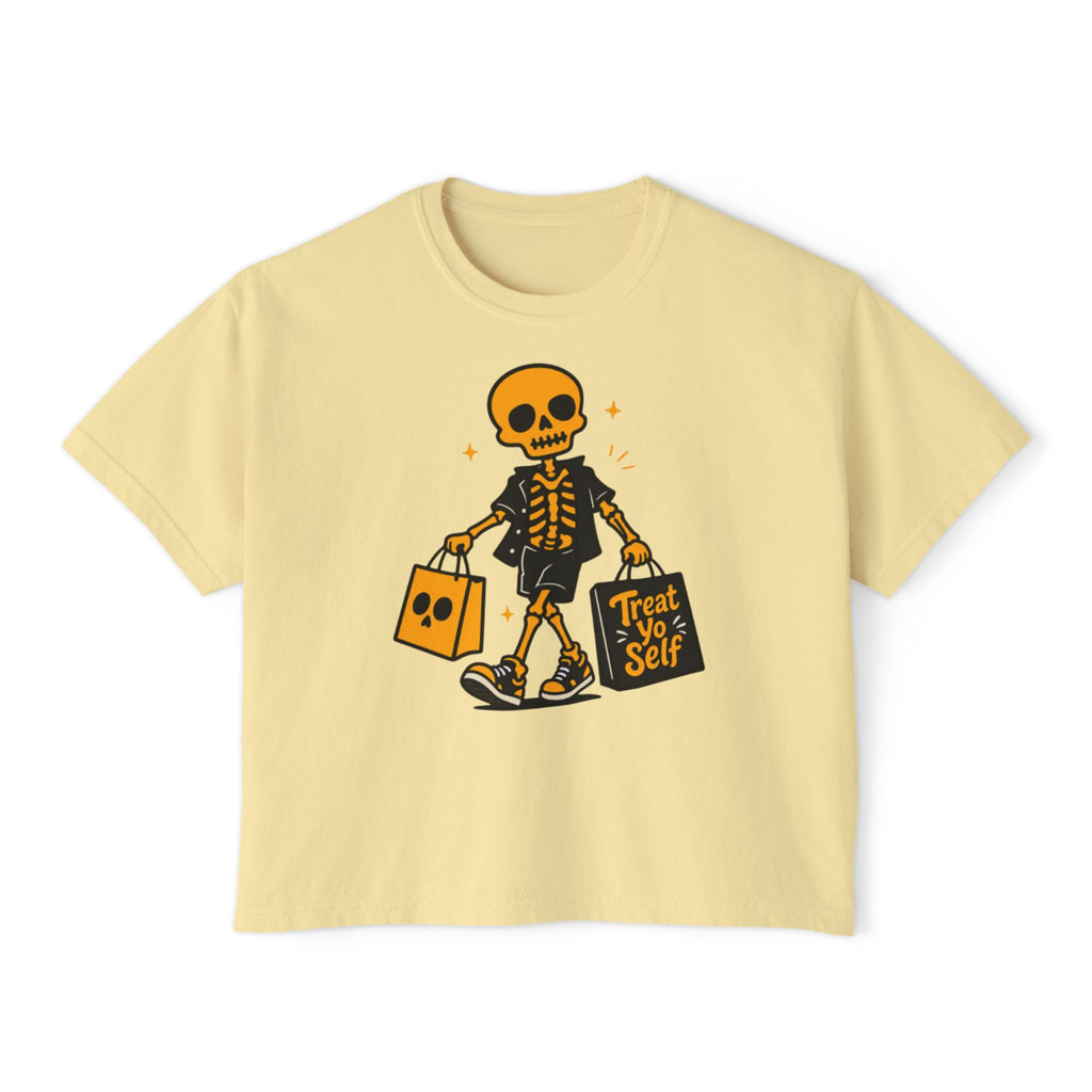 Skeleton Trick-or-Treating Tee | Treat Yo Self Halloween Shirt