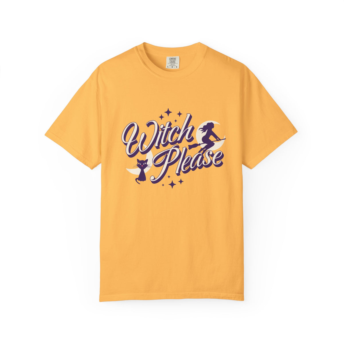 Witch Please T-shirt | Halloween Witch Graphic Tee, Orange Cotton