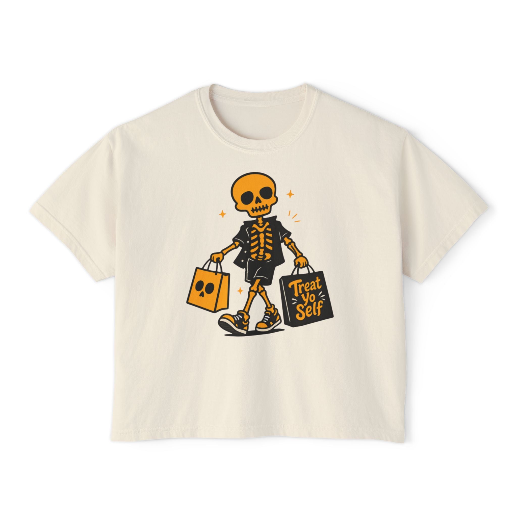 Skeleton Trick-or-Treating Tee | Treat Yo Self Halloween Shirt