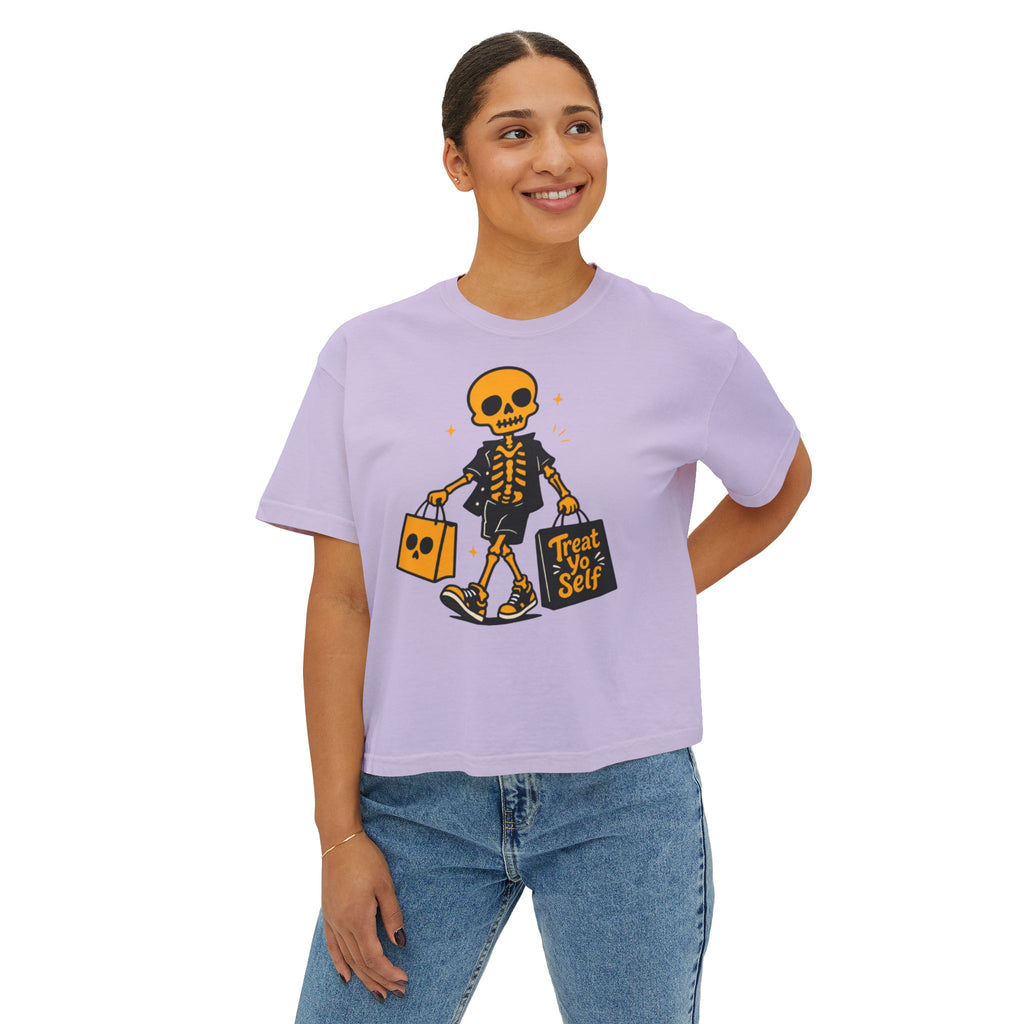 Skeleton Trick-or-Treating Tee | Treat Yo Self Halloween Shirt