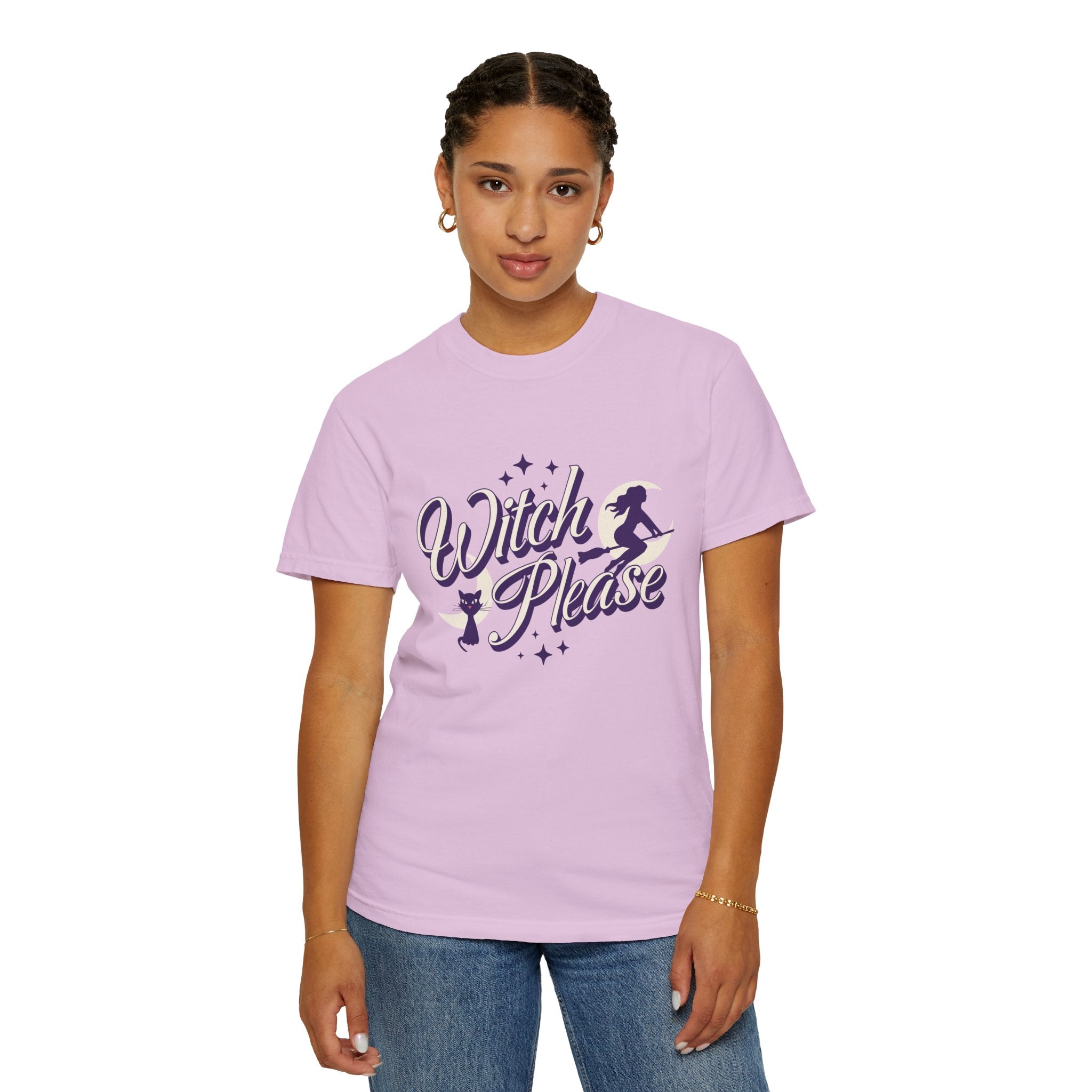 Witch Please T-shirt | Halloween Witch Graphic Tee, Orange Cotton