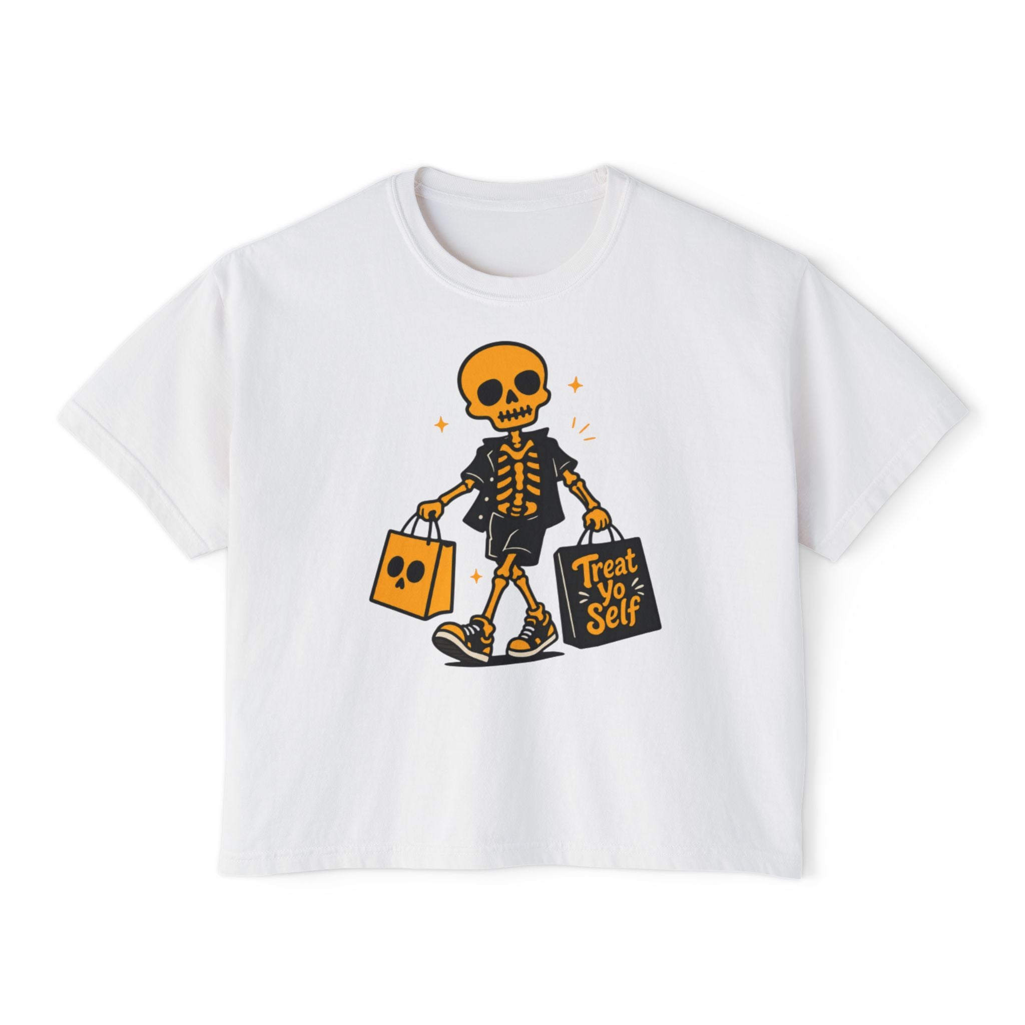 Skeleton Trick-or-Treating Tee | Treat Yo Self Halloween Shirt